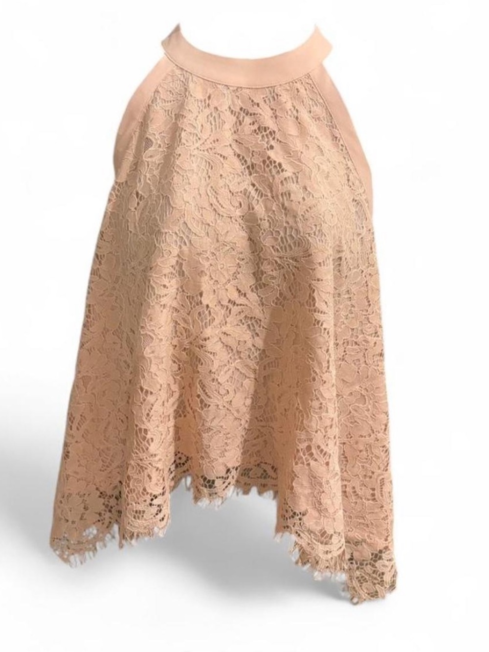 bebe Soft Blush Lace Halter Top